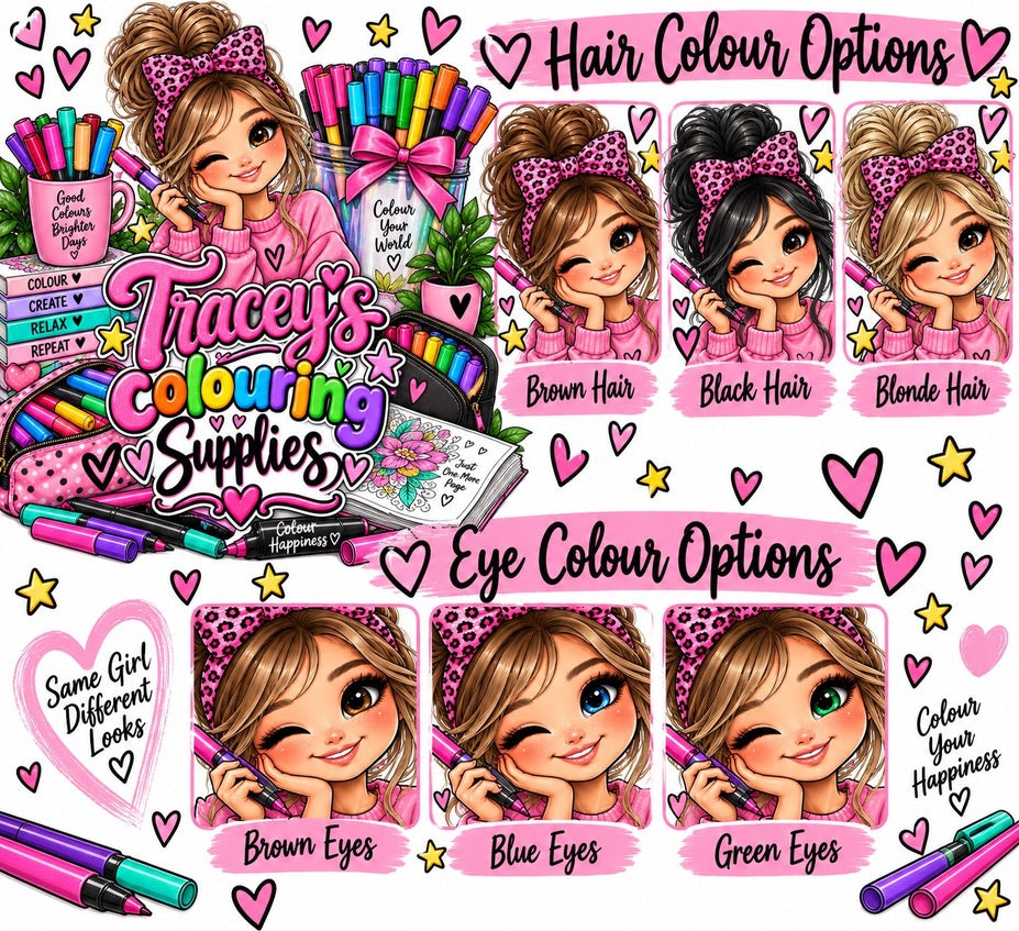 Personalised Colouring Supplies Tote Bag | Custom Name Colouring & Marker Bag | Colouring Lover Gift