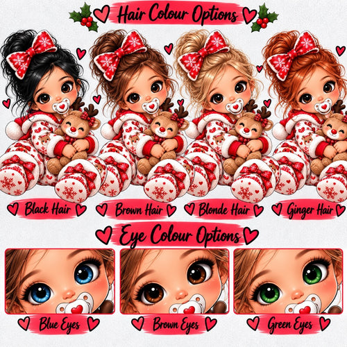 Baby & Toddler Girl Christmas T-Shirt – Cute Festive Teddy & Christmas Tree Tee