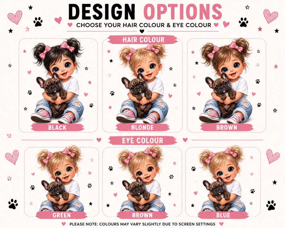 Baby Girl & French Bulldog Baby Bodysuit