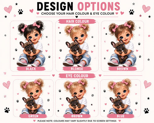 Baby Girl & French Bulldog Baby Bodysuit