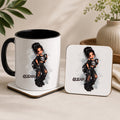 Personalised Goth Girl Mug & Coaster Set – Alternative Gothic Gift – Custom Name Mug